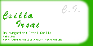 csilla irsai business card